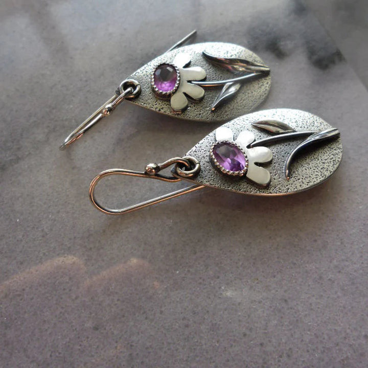 Boucles d'Oreilles Rétro à Fleurs Tridimensionnelles