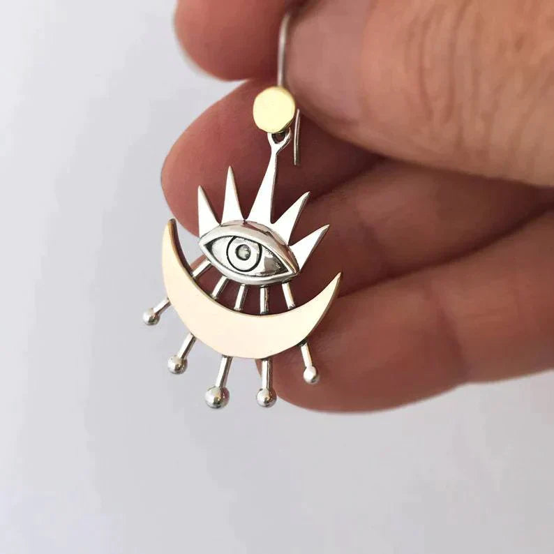 Ασημί μποέμ αιγυπτιακά σκουλαρίκια