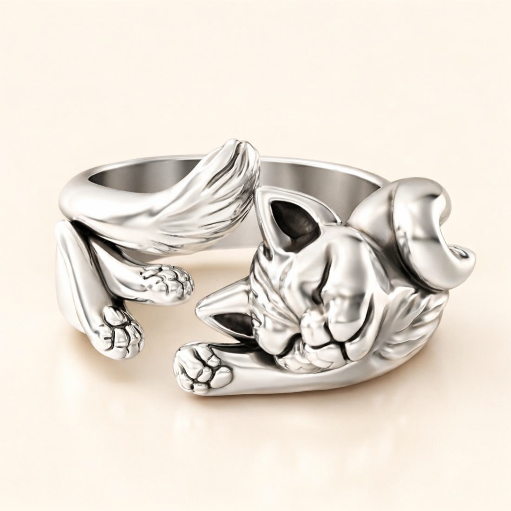Δαχτυλίδι Γάτας Vintage από Ασήμι