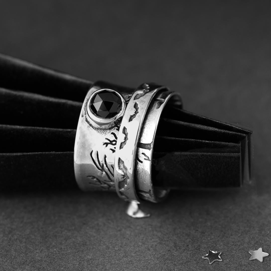 Δαχτυλίδι Fidget με Νυχτερίδες και Δέντρα