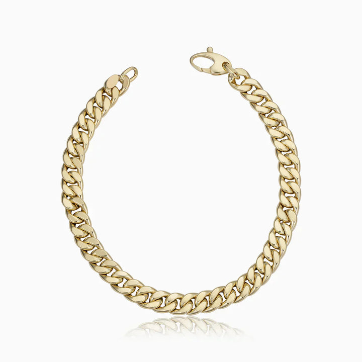 Κουβανέζικο χρυσό βραχιόλι με εκλεπτυσμένες αλυσίδες