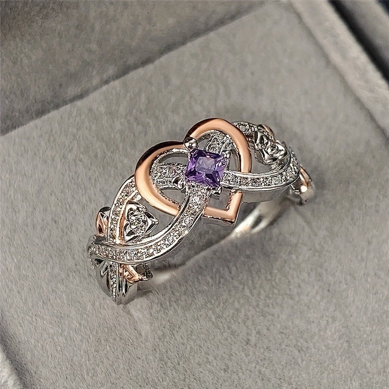 Δαχτυλίδι καρδιάς σε χρυσό και ασημί