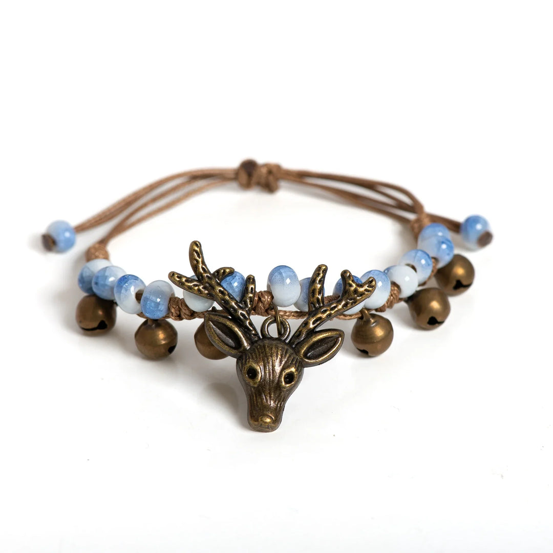 Χειροποίητο Βραχιόλι με Κεραμικό Στοιχείο Ελαφιού