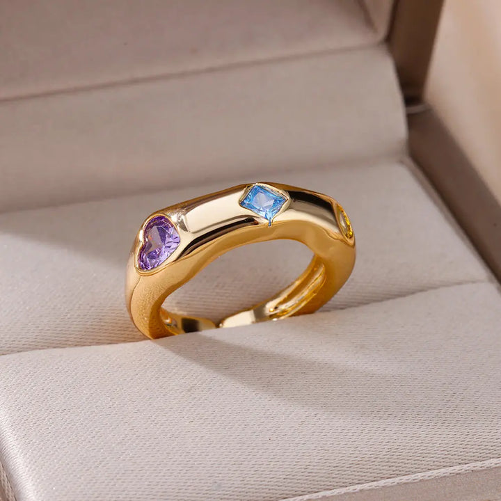 Δαχτυλίδι με Ζιρκόν σε Ράγισμα - 18κ Χρυσό