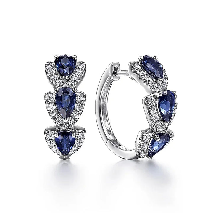 Σκουλαρίκια λευκού χρυσού με σαπφείρους