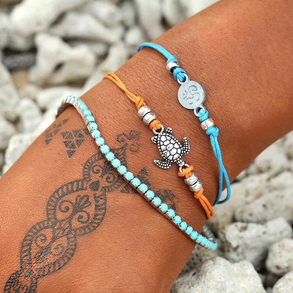 Μπράσελετ Στοίβα Χελώνας Boho