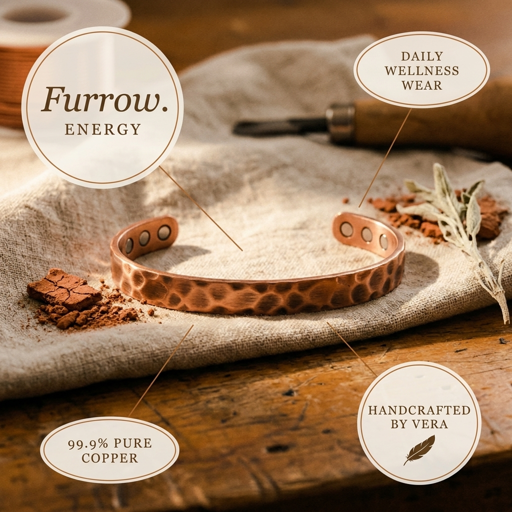 Βραχιόλι από Χαλκό Aphroditi & Co Furrow