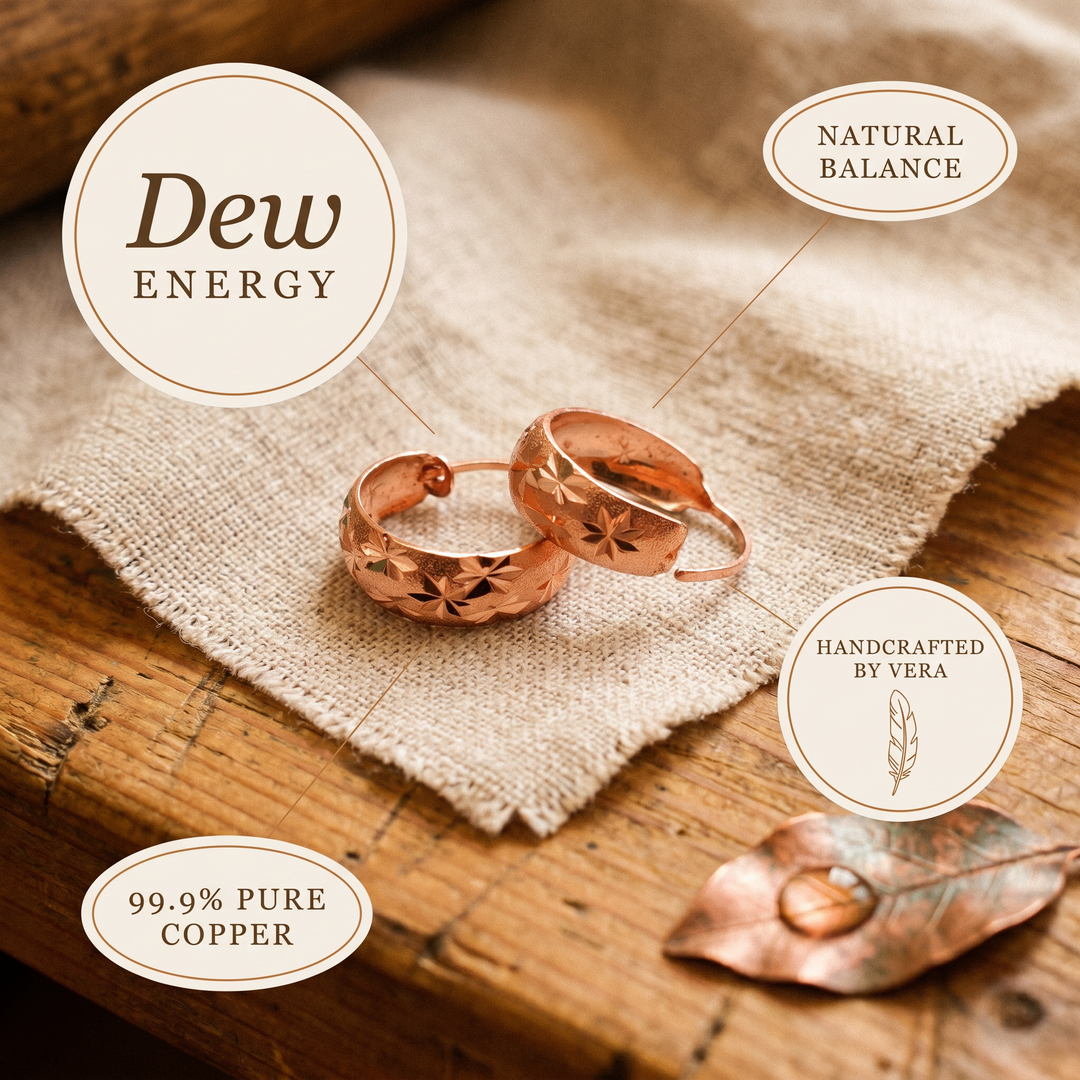 Aphroditi & Co  Σκουλαρίκια Dew Copper