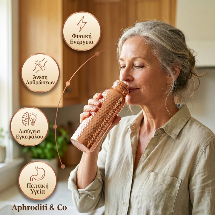 Μπουκάλι νερού από καθαρό χαλκό Aphroditi & Co