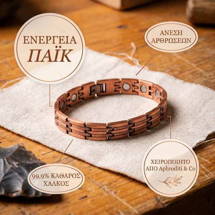 Βραχιόλι Ανδρικό από Χαλκό Aphroditi & Co
