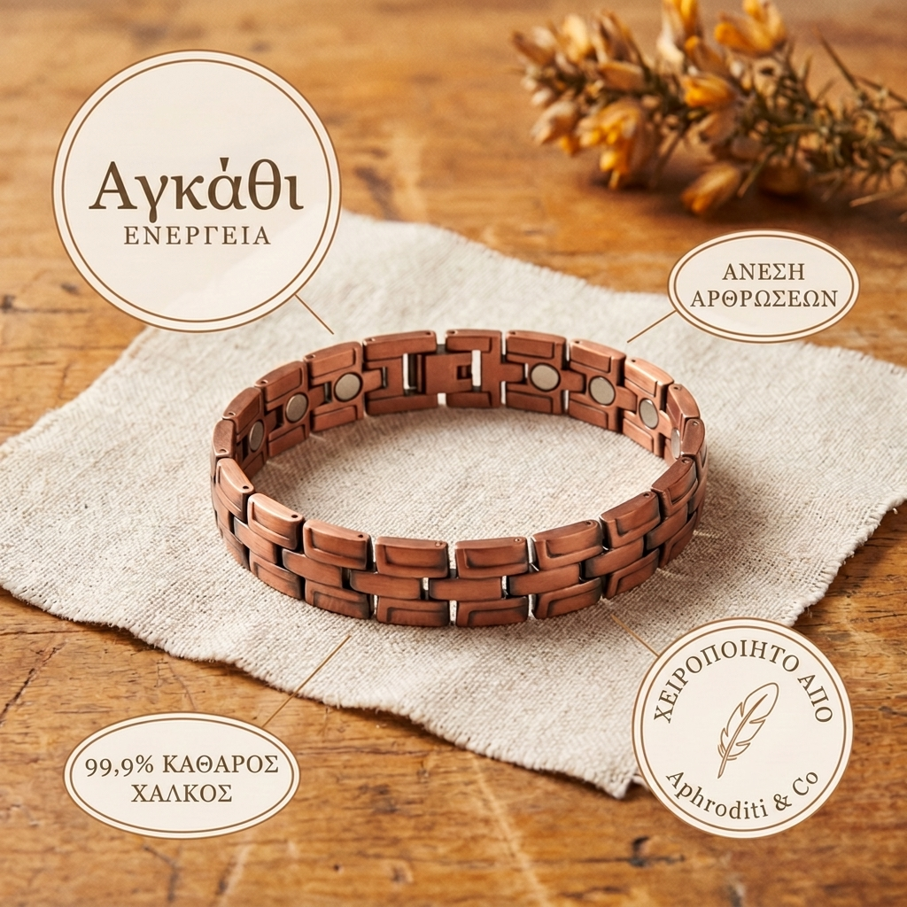Βραχιόλι Ανδρικό Χαλκού Aphroditi & Co Gorse