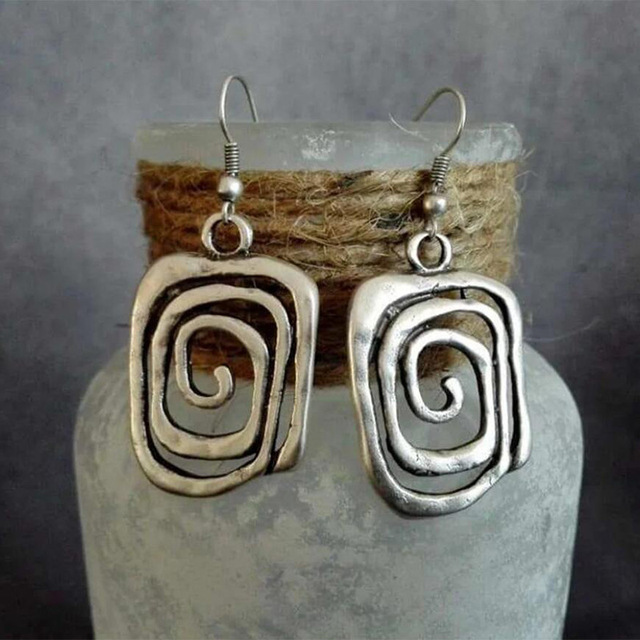 Σκουλαρίκια Boho Σπειροειδή από Ασήμι