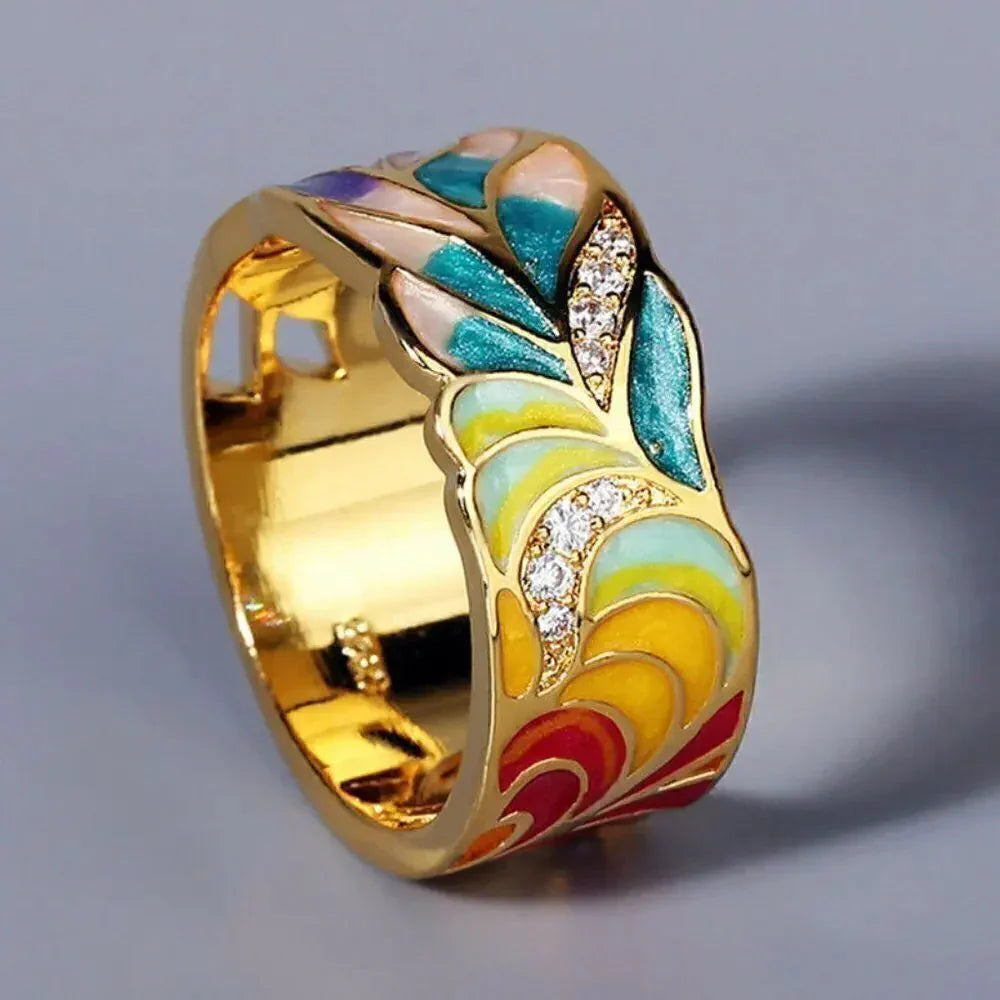 Vintage χρυσό δαχτυλίδι με λουλούδια