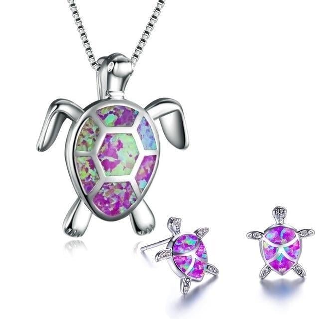 Ασημένια σκουλαρίκια με λεπτομέρειες από όπαλ και θαλάσσια φύκια
