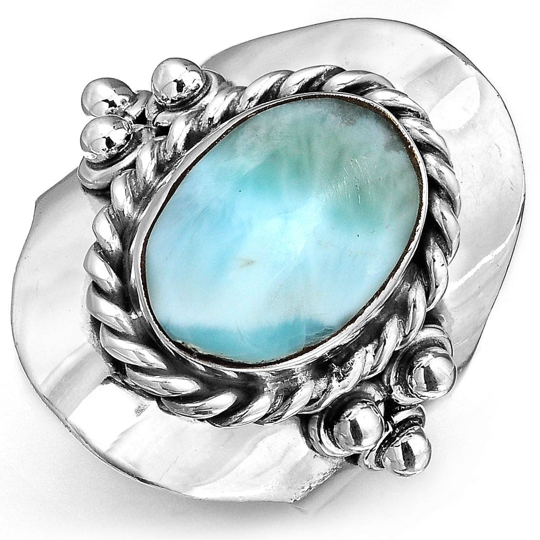 Δαχτυλίδι Boho από Ασήμι Sterling με Λαρίμαρ